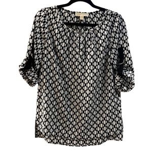 Michael Michael Kors black and white circle print top